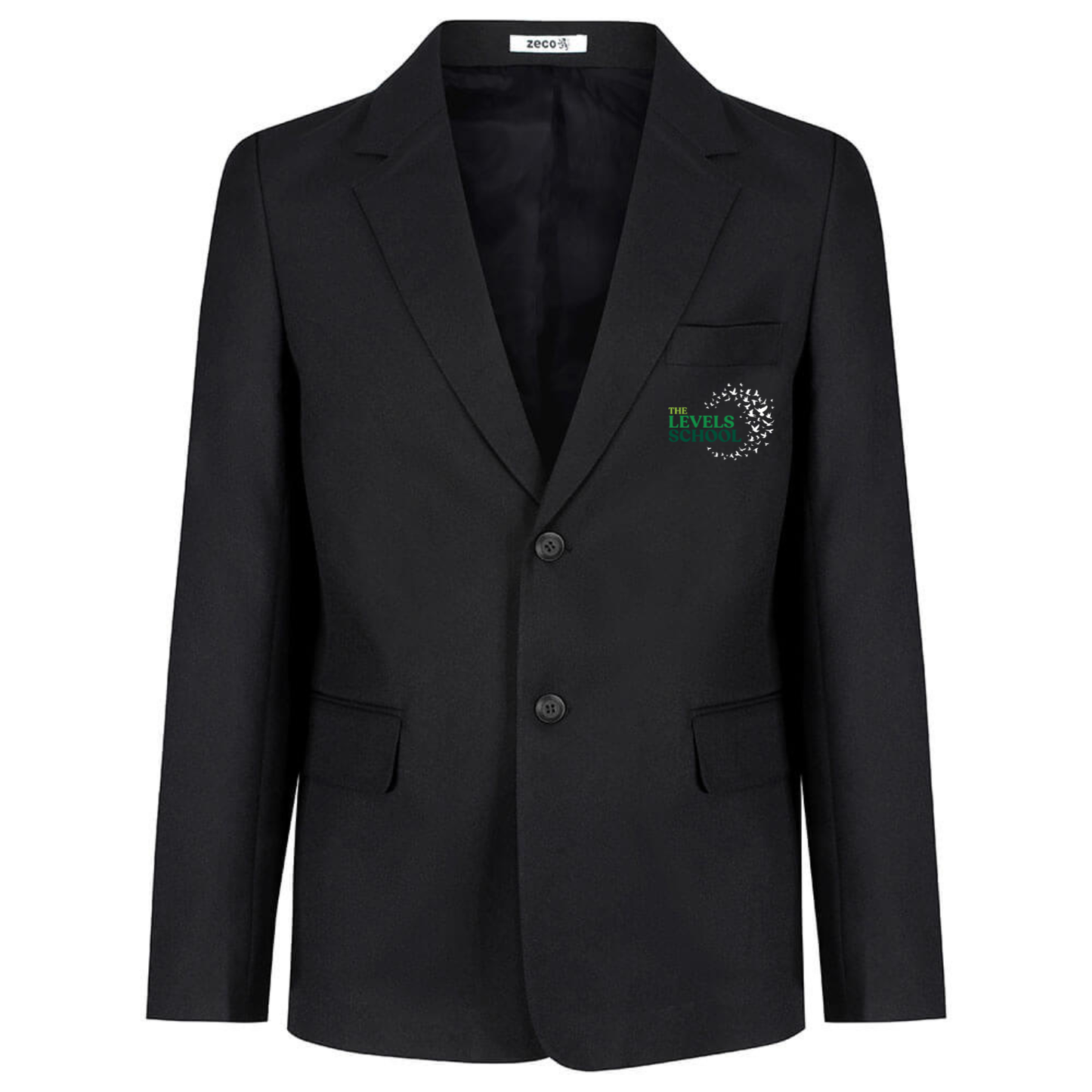 BLAZER (BLACK WITH EMBROIDERED LOGO)
